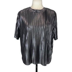 Only shiny accordion pleat blouse